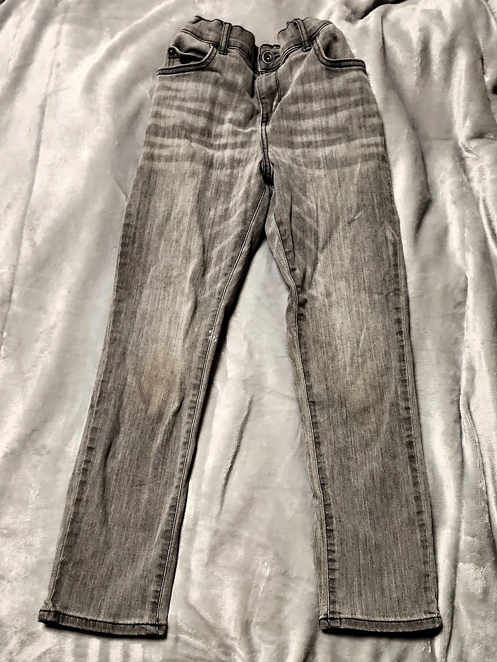Boy's Children's Place Size 10 Slim Gray Jeans With Waistband